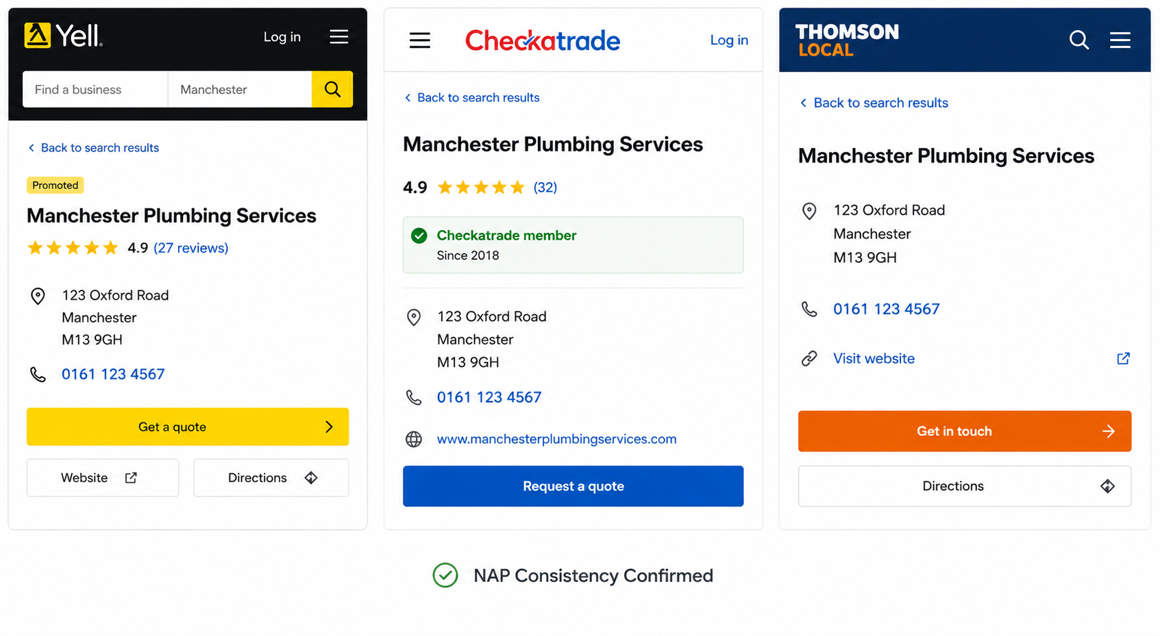 Live citation directory listings