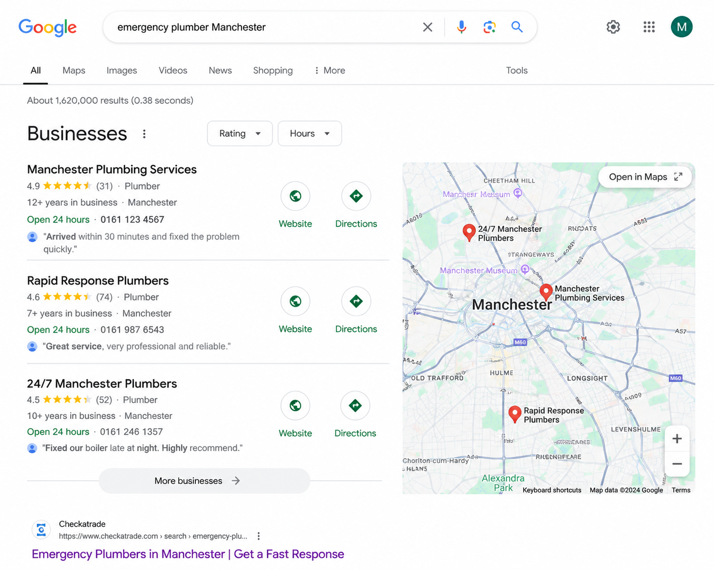 Google Maps 3-Pack ranking