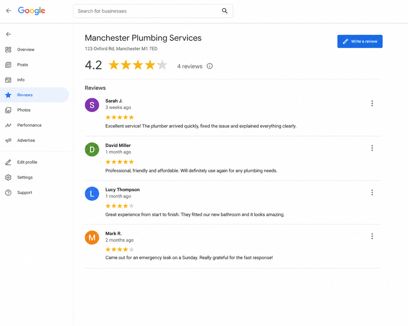 Google reviews before