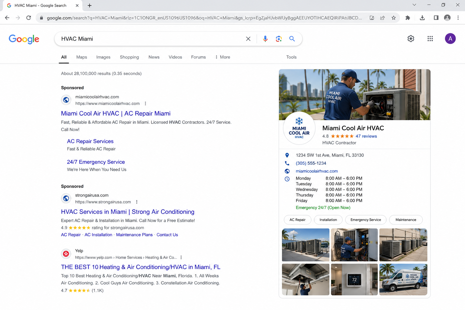 Google Business Profile optimised listing